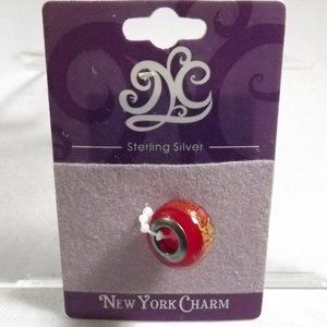 Red and Gold 925 Murano Glass Bead
